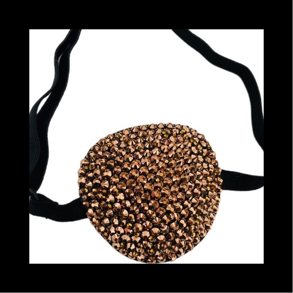 Rose Gold Crystal Padded Custom Eye Patch Adjustable Daily Use New - Picture 2 of 4